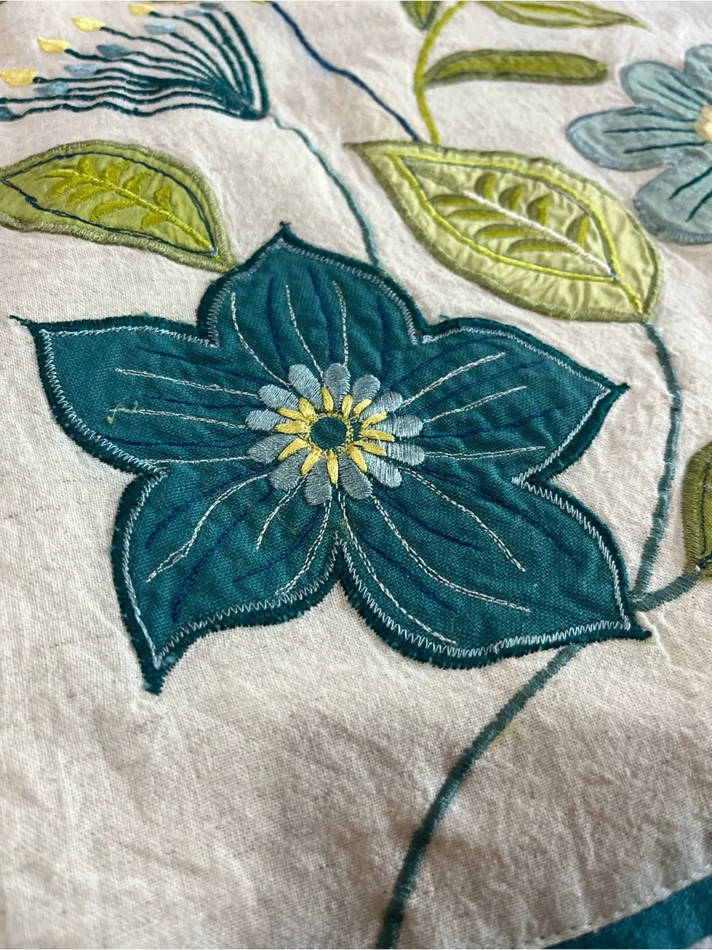 Linen Embroidered Table Runner • Lined • 13” x 72”